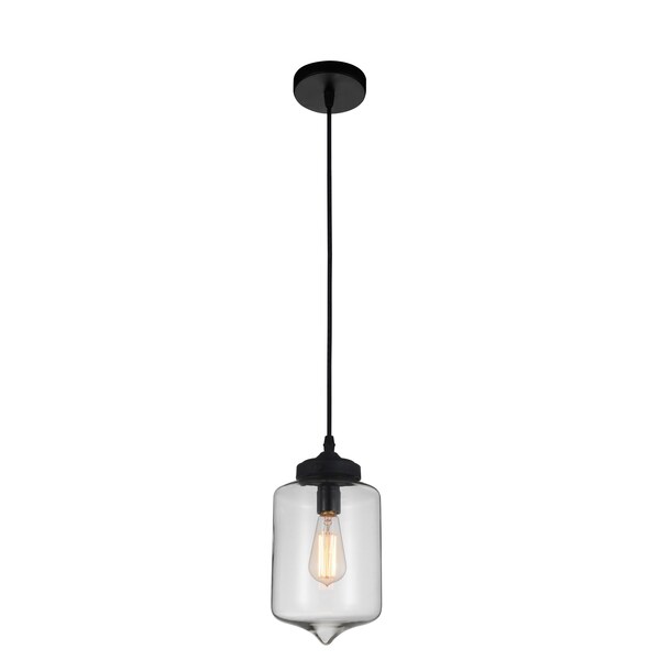 Cwi Lighting Glass 1 Light Down Mini Pendant With Clear Finish 5570P7C - Clear - main